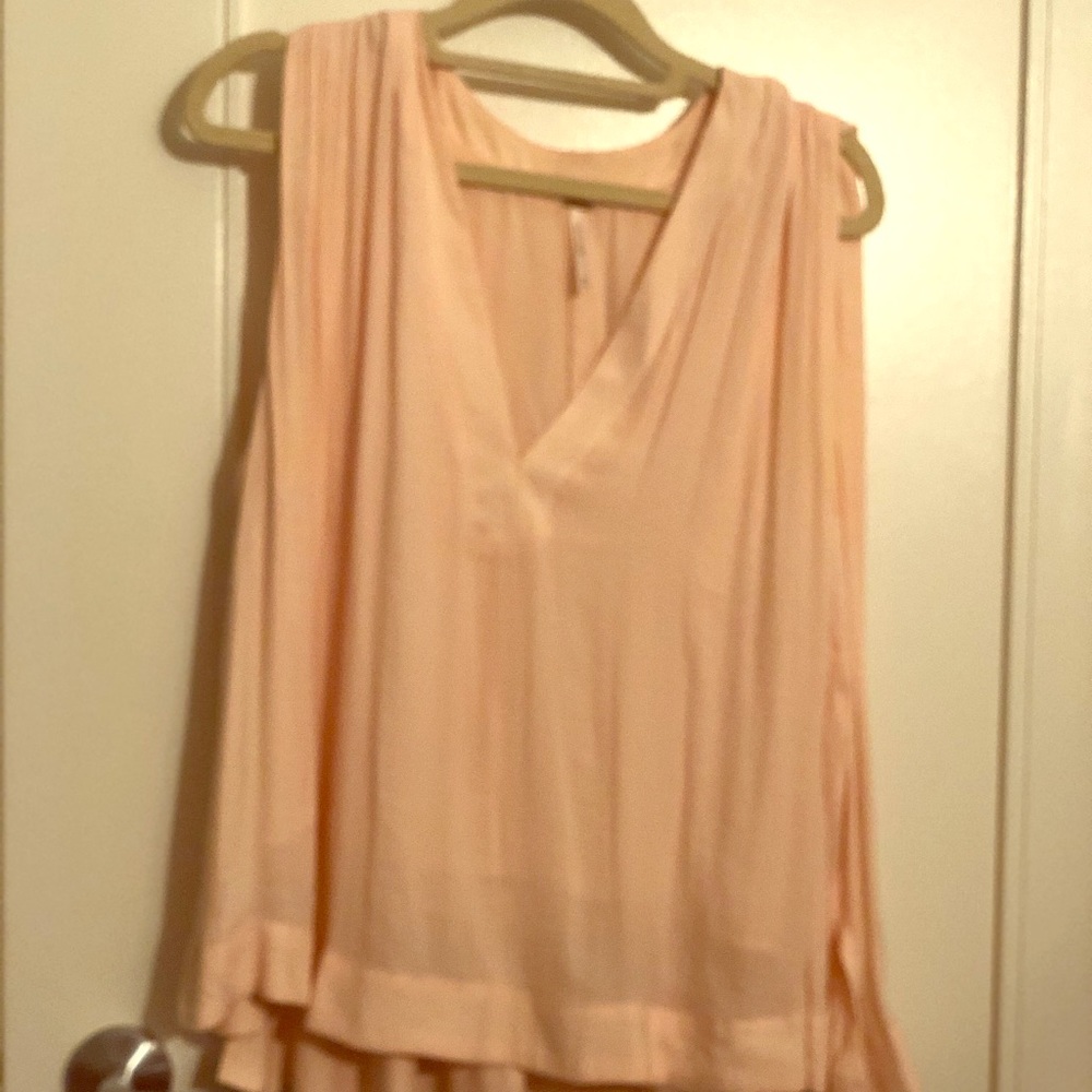 Free people Flow silk tank with layer & tucked sho